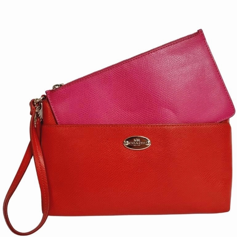 Coach Bicolor Crossgrain Pop Pouch Clutch Wristlet