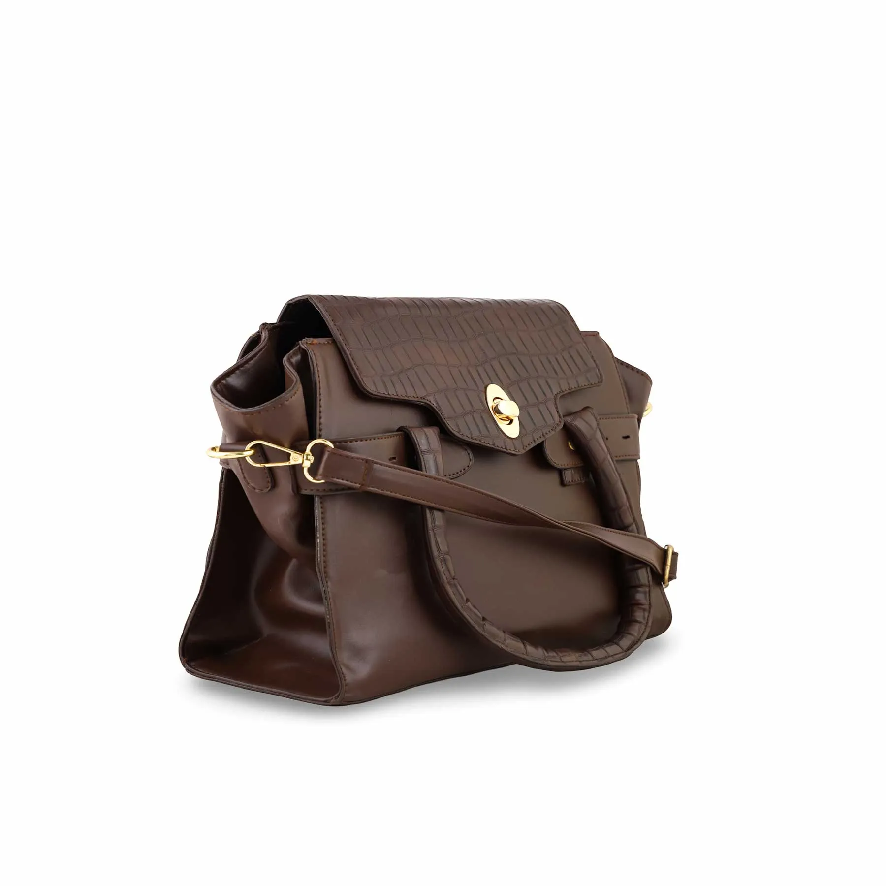 Coffee Formal Hand Bag P54356