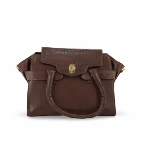 Coffee Formal Hand Bag P54356