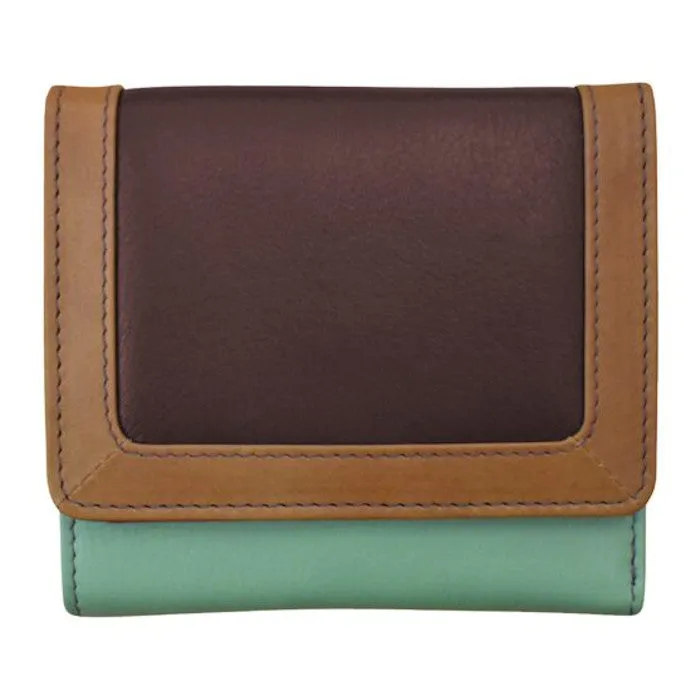 Color Block Tri-Fold Mini Wallet