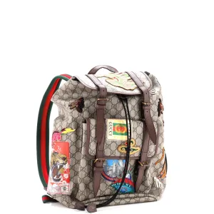 Courrier Soft Backpack GG Coated Canvas with Applique Large