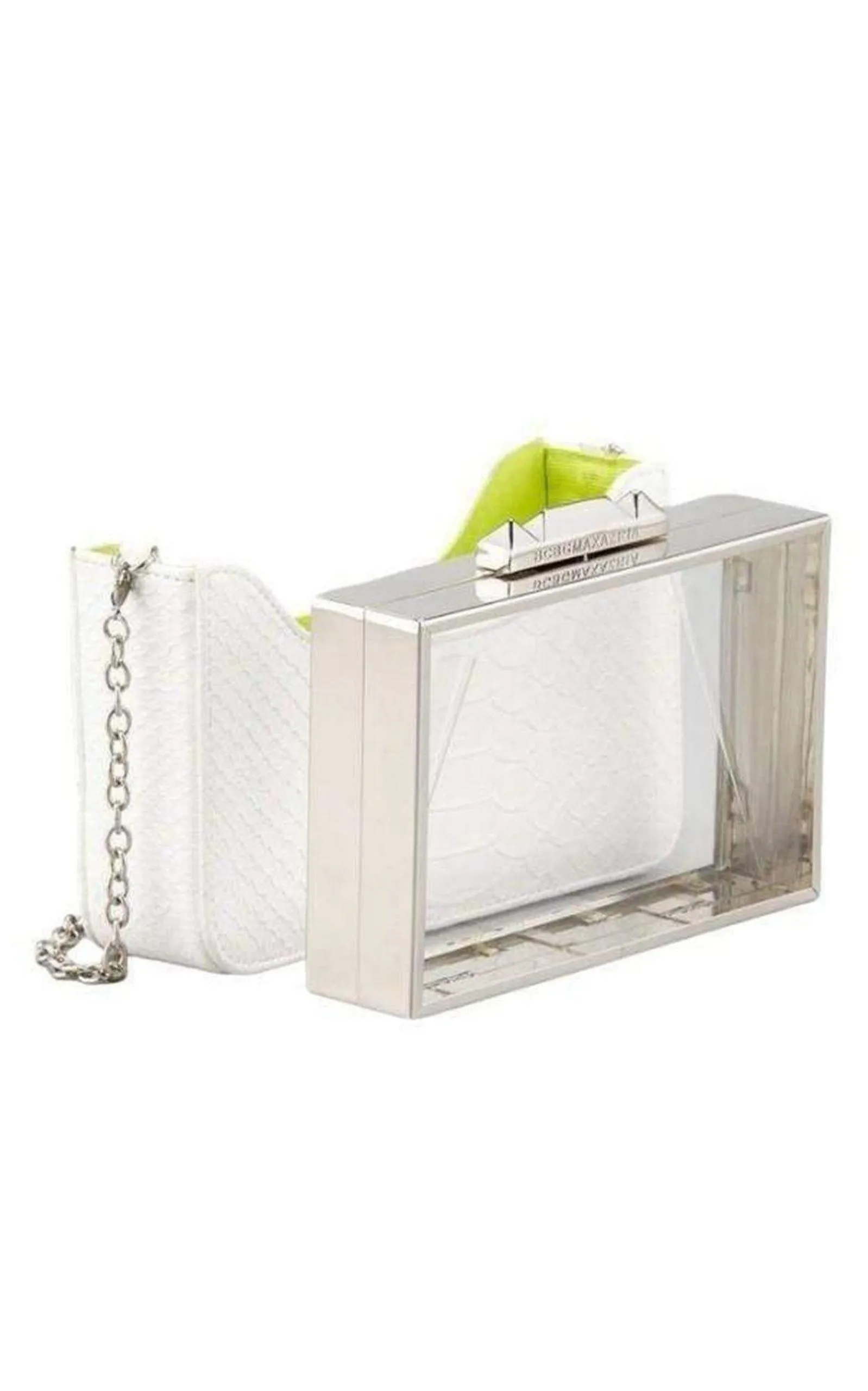 Crawford Lucite White Clutch with Shell