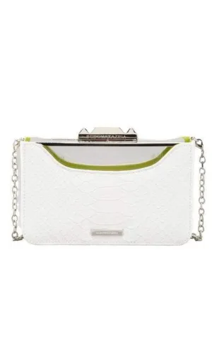 Crawford Lucite White Clutch with Shell