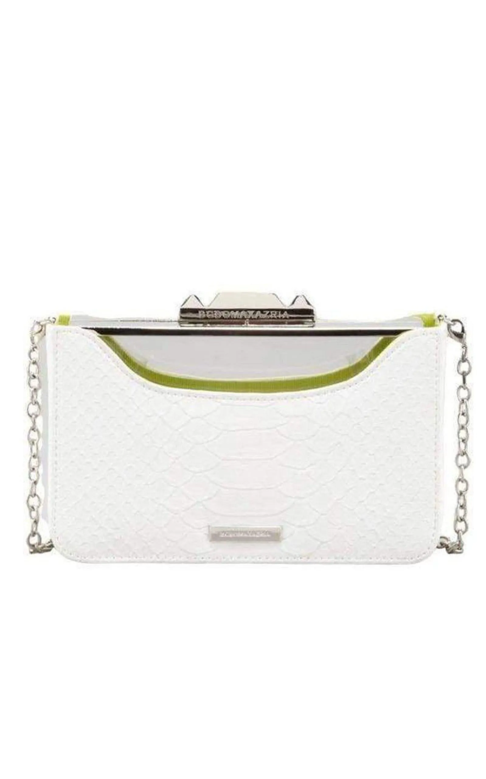 Crawford Lucite White Clutch with Shell