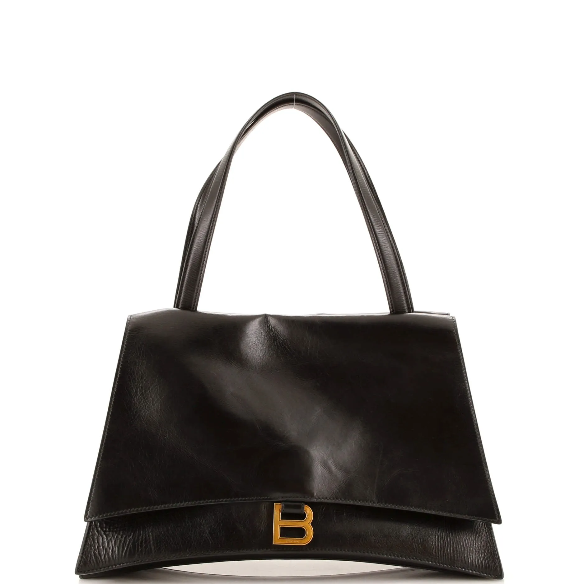 Crush Top Handle Shoulder Bag Leather Medium