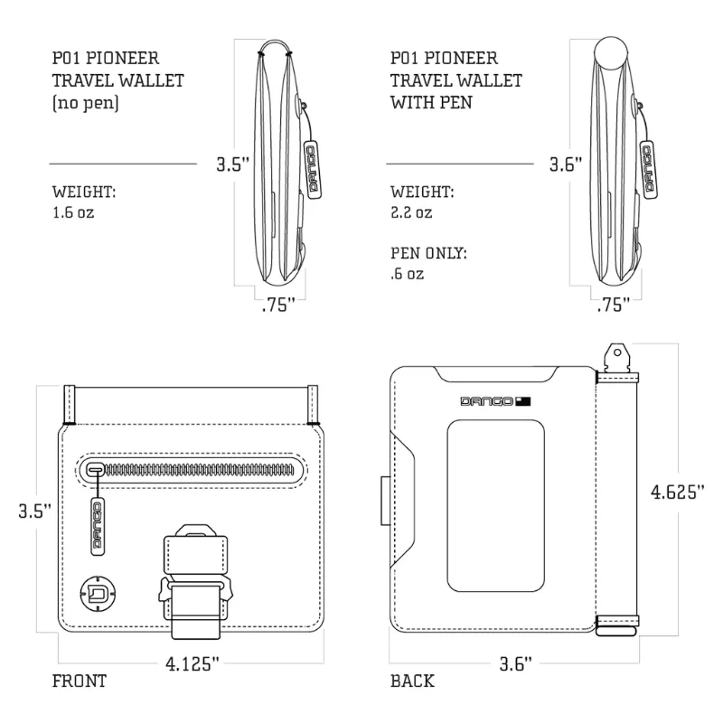 Dango Products P01 Pioneer With Pen & Note Book Travel Wallet