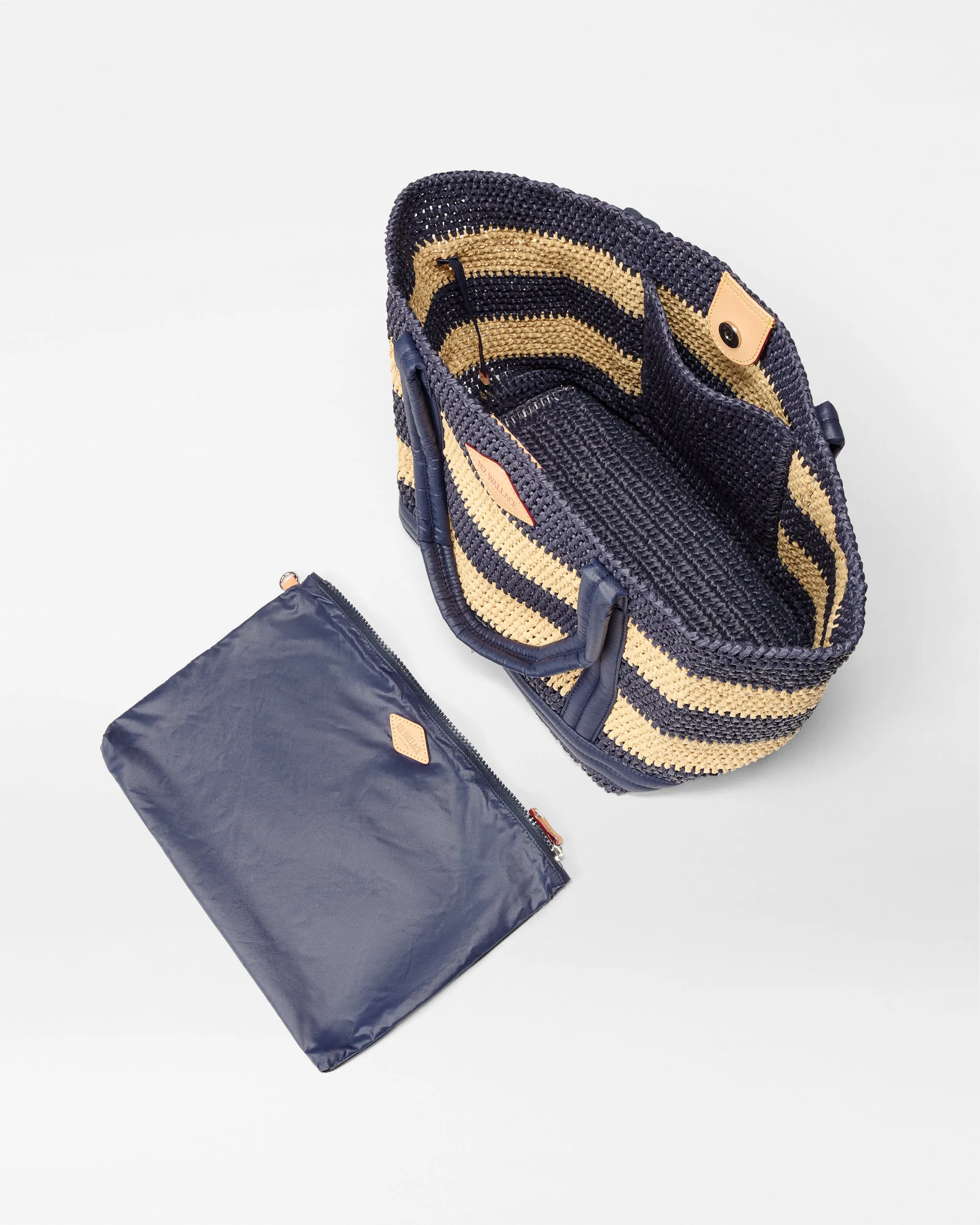 Dawn/Natural Stripe Crochet Medium Crochet Tote