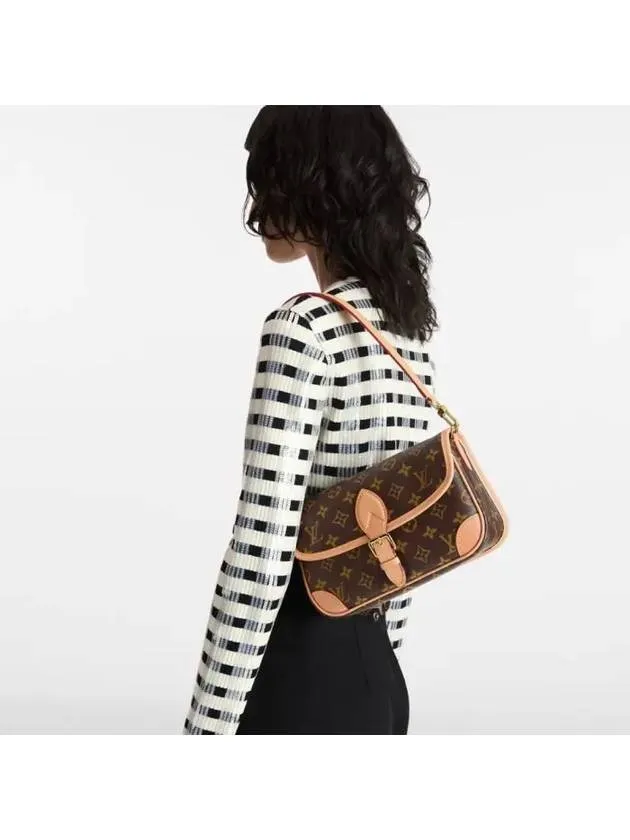 Diane Monogram Shoulder Bag Brown