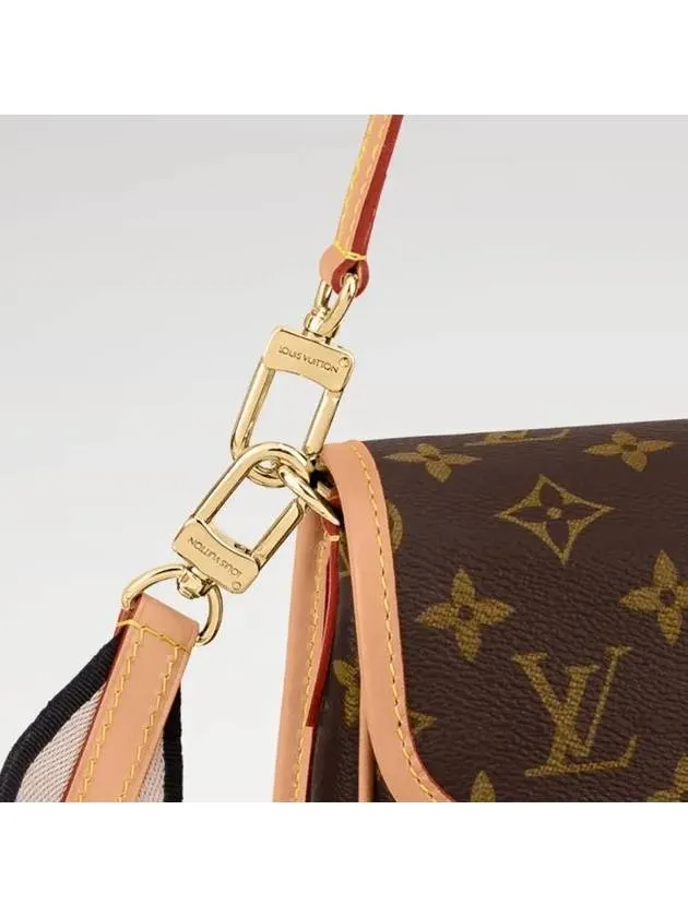 Diane Monogram Shoulder Bag Brown