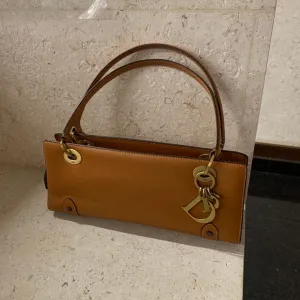Dior East West Tan Leather Shoulder Bag