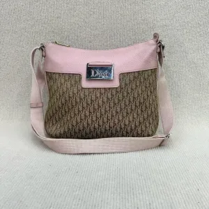 Dior Pink Monogram Canvas Shoulder Bag Medium