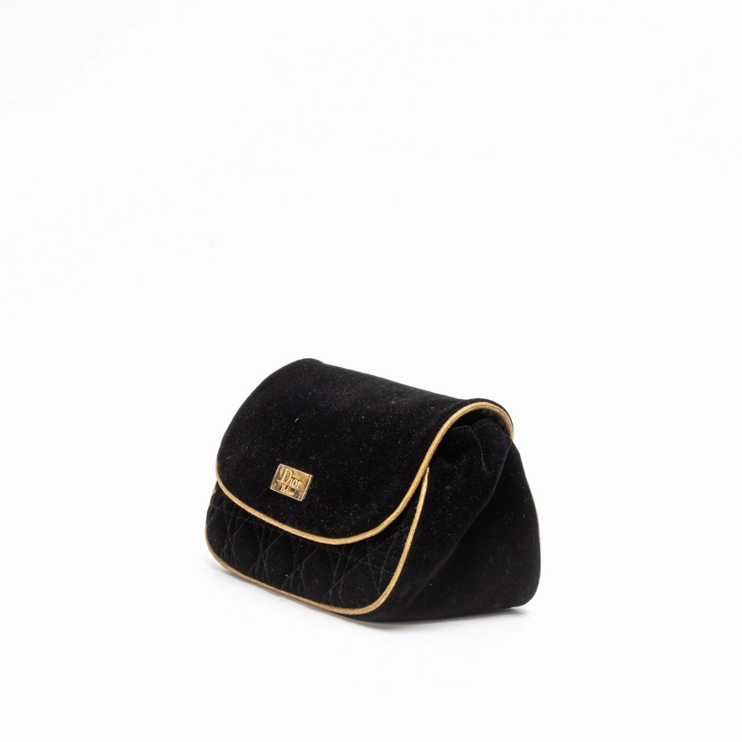 Dior Black Velvet Pouch