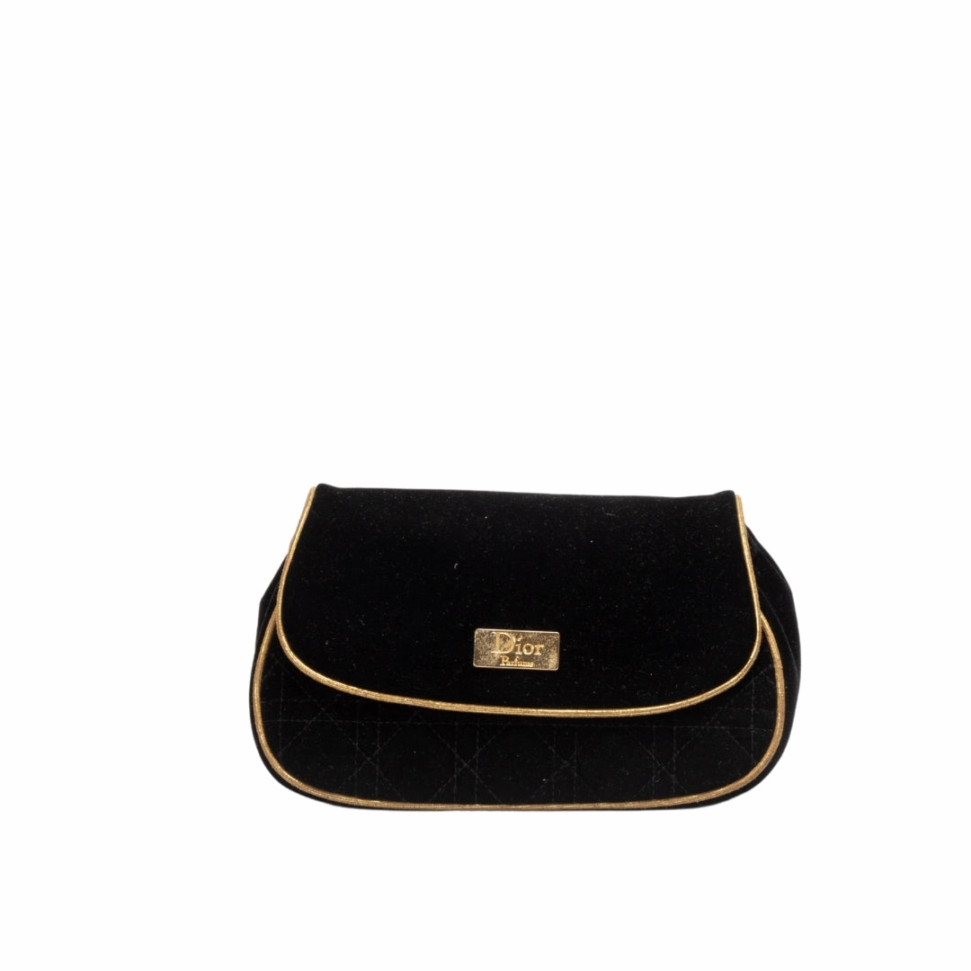 Dior Black Velvet Pouch