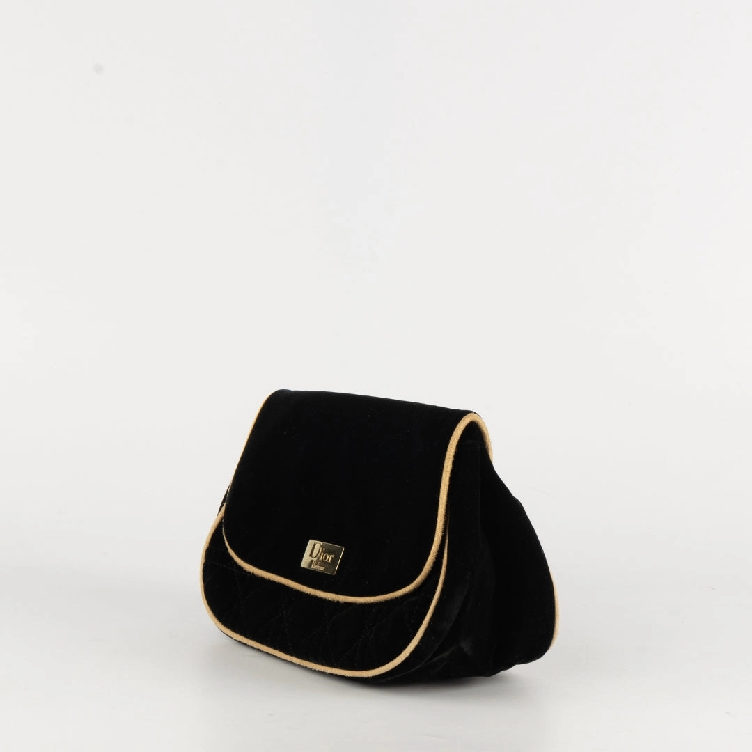 Dior Black Velvet Pouch