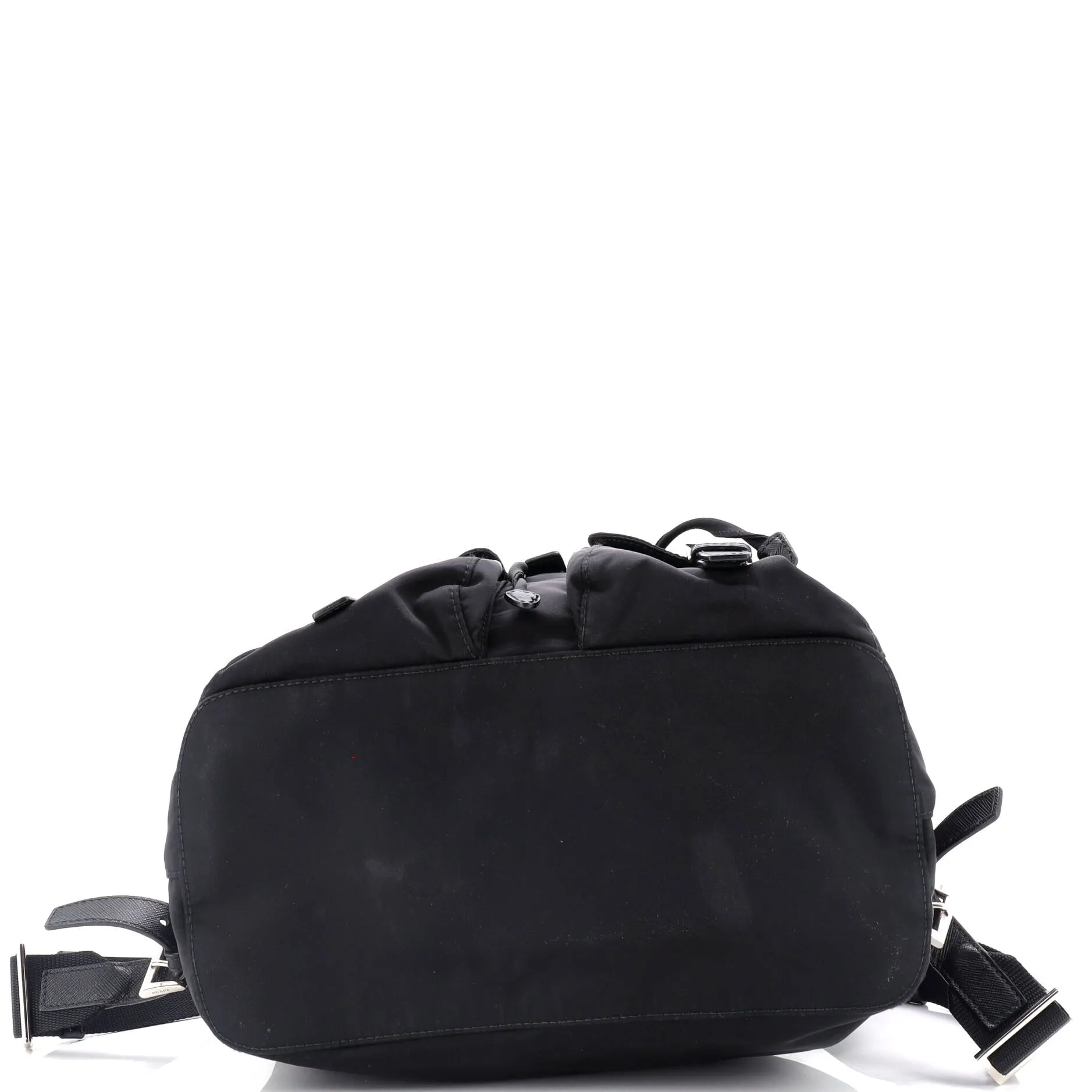 Double Front Pocket Backpack Re-Nylon with Leather Medium