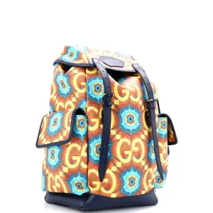 Double Pocket Belt Backpack Kaleidoscope Print GG Coated Canvas Large
