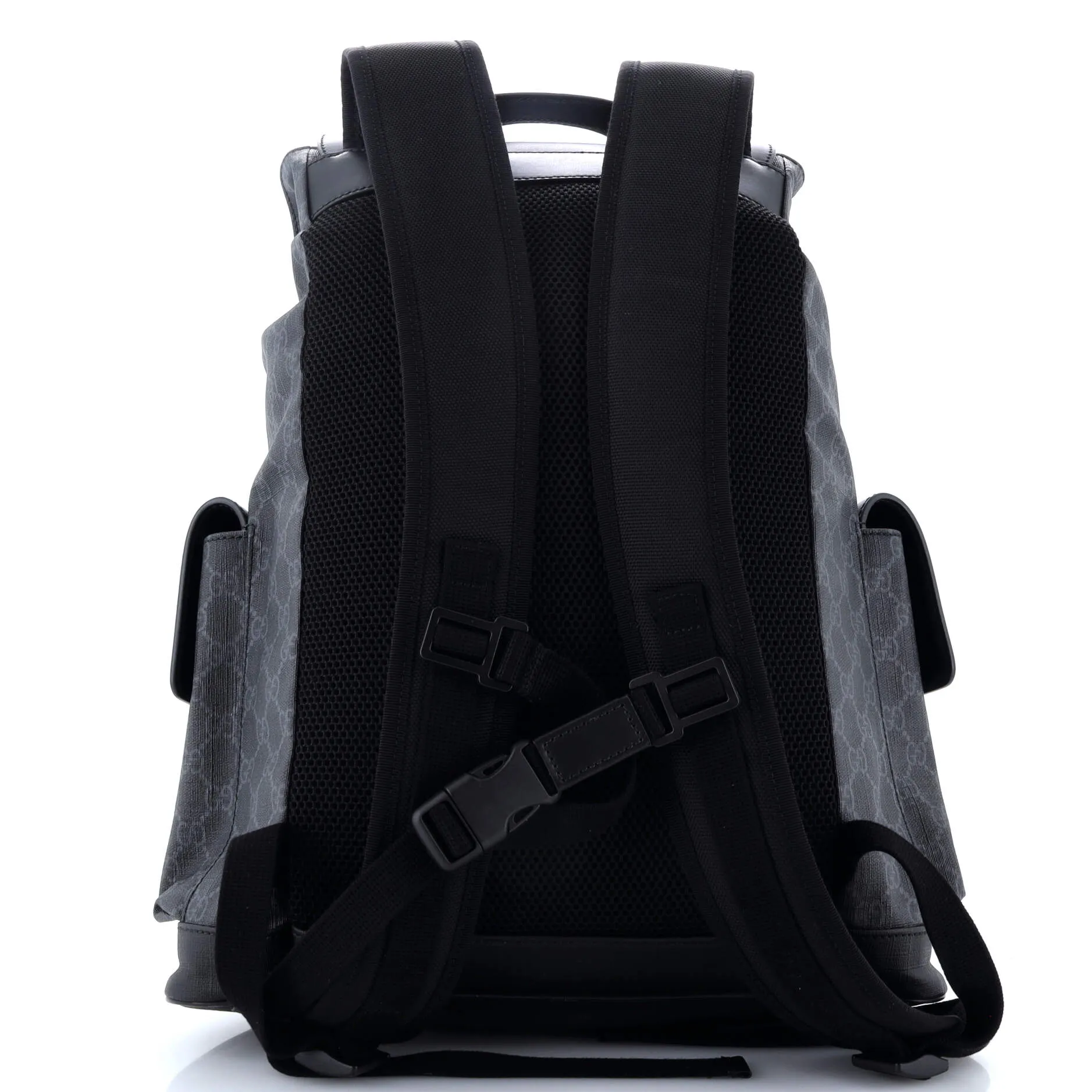 Double Pocket Buckle Backpack GG Coated Canvas Large
