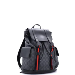 Double Pocket Buckle Backpack GG Coated Canvas Large