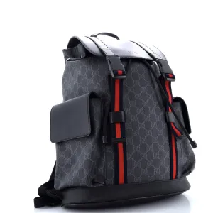 Double Pocket Buckle Backpack GG Coated Canvas Large