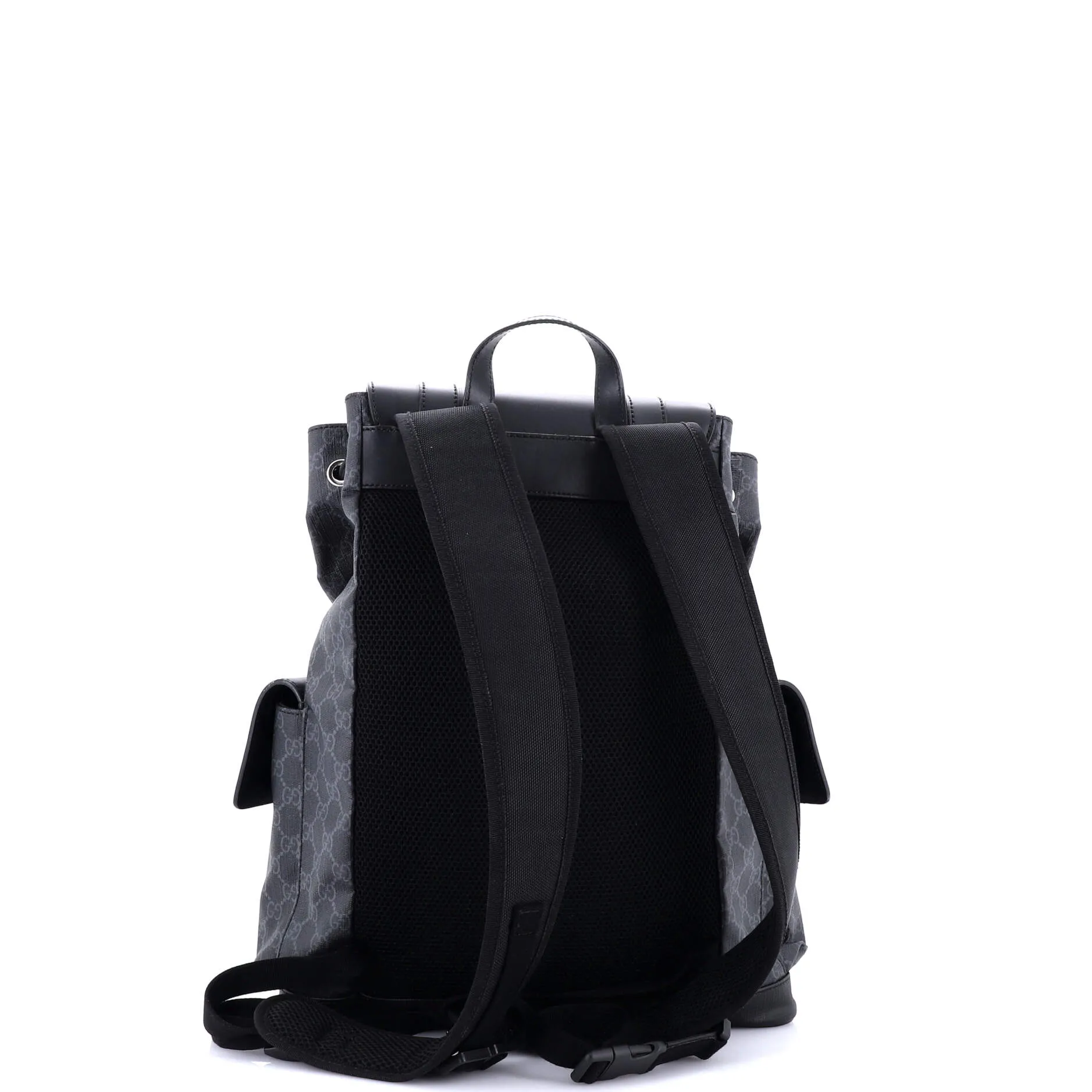 Double Pocket Buckle Backpack GG Coated Canvas Large