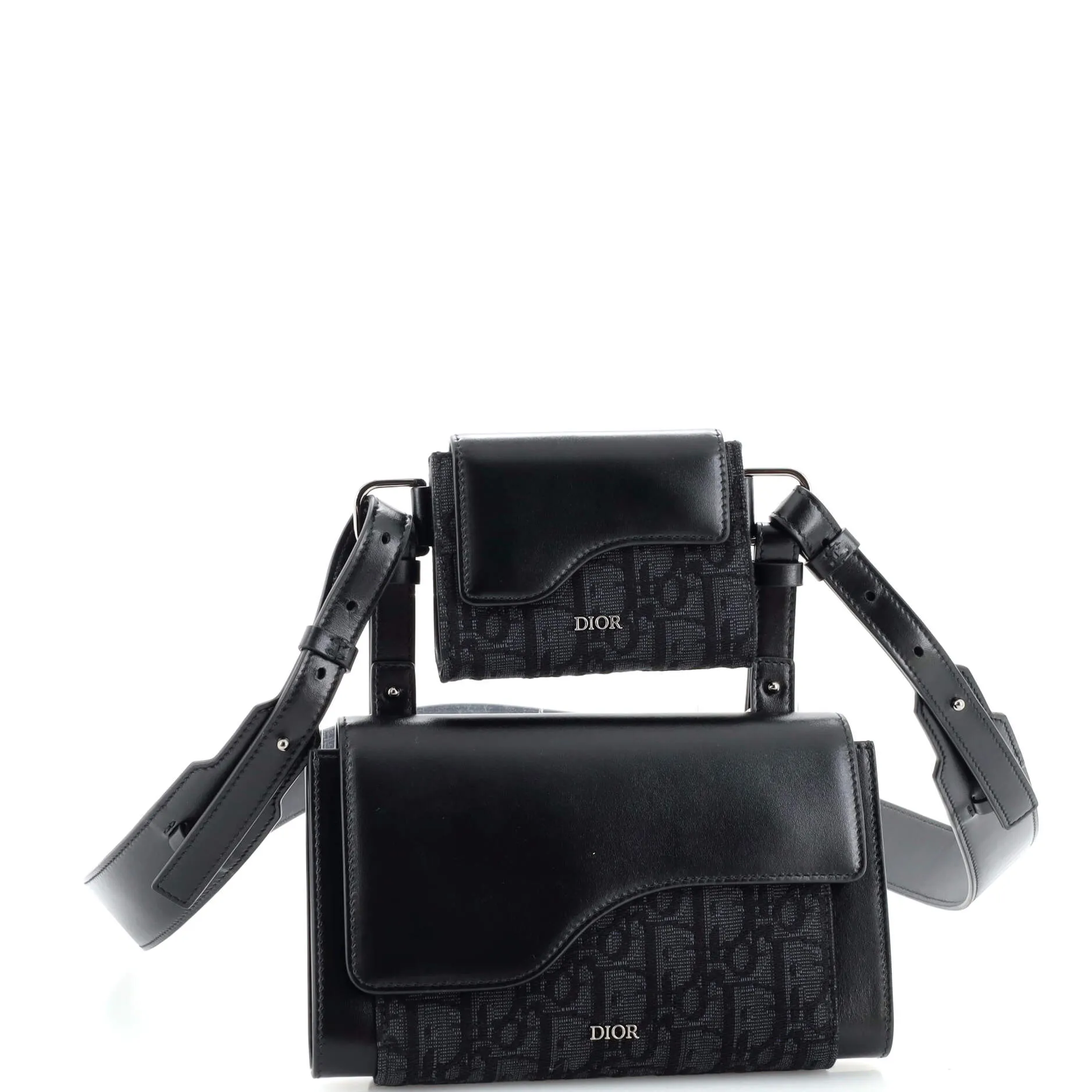 Elite Shoulder Pouch Oblique Canvas and Calfskin