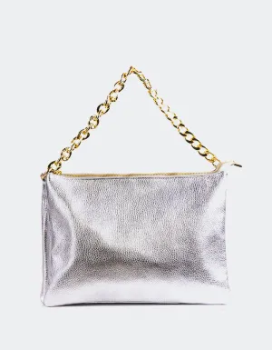 Elysia Silver Metal Leather