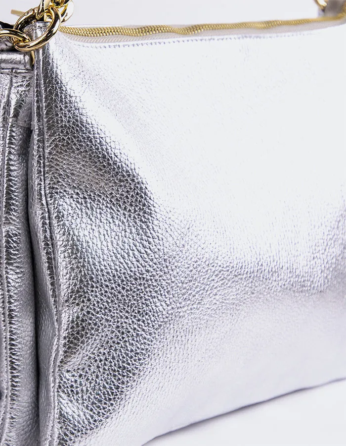 Elysia Silver Metal Leather