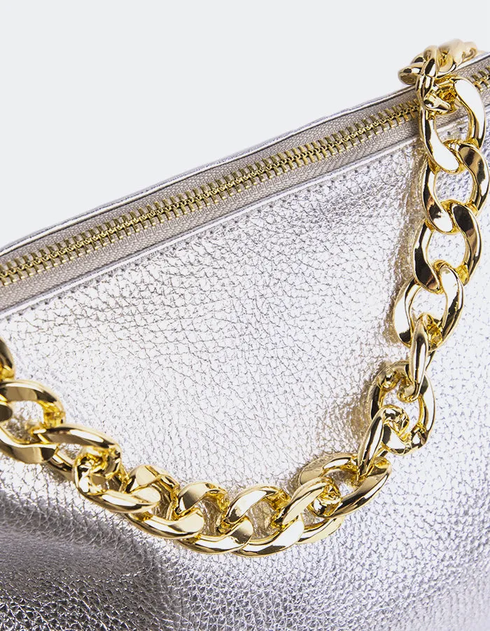 Elysia Silver Metal Leather