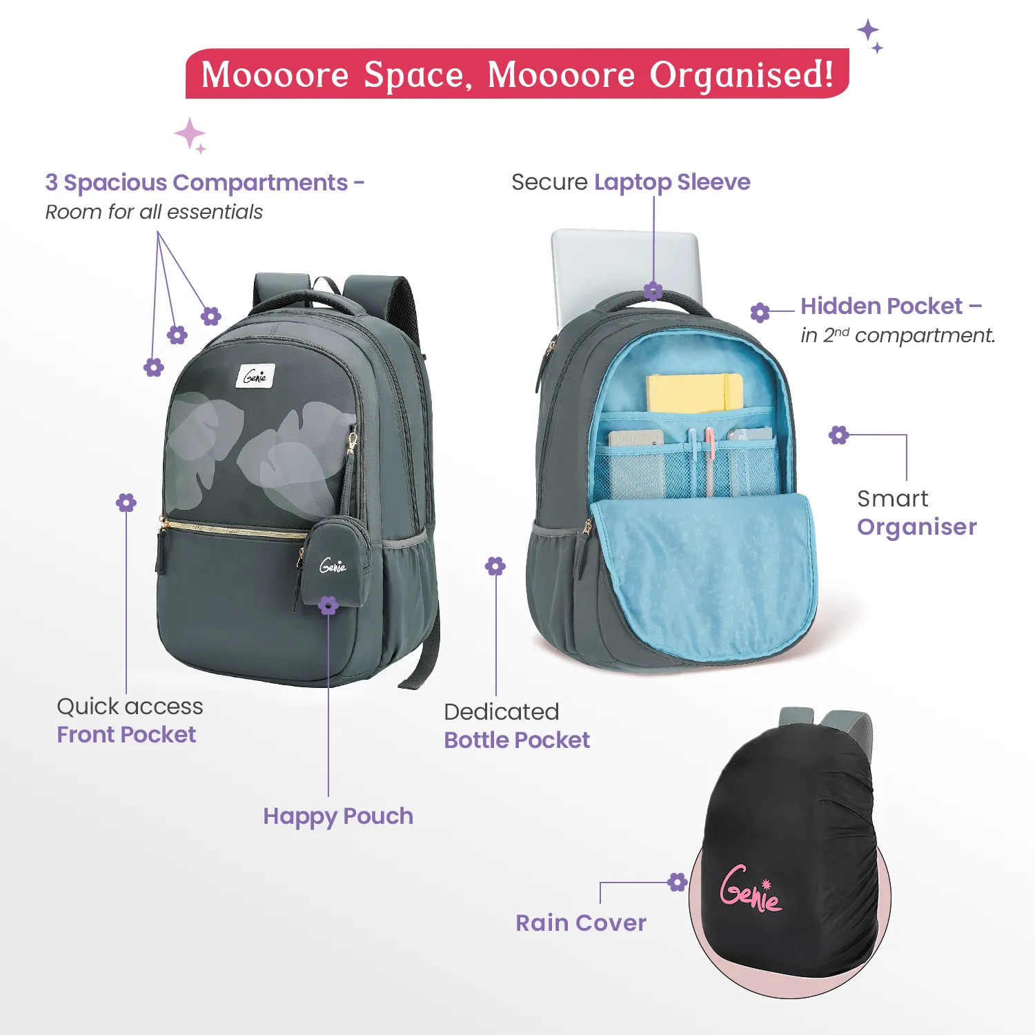 Esther 40L Laptop Backpack With Raincover
