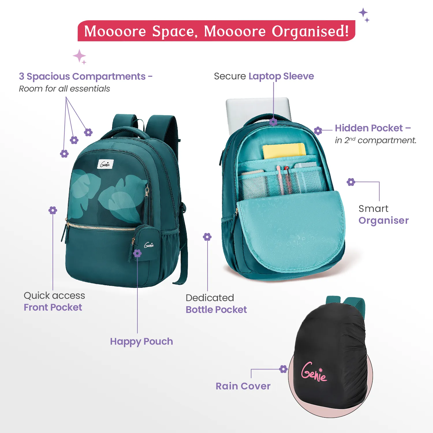 Esther 40L Laptop Backpack With Raincover