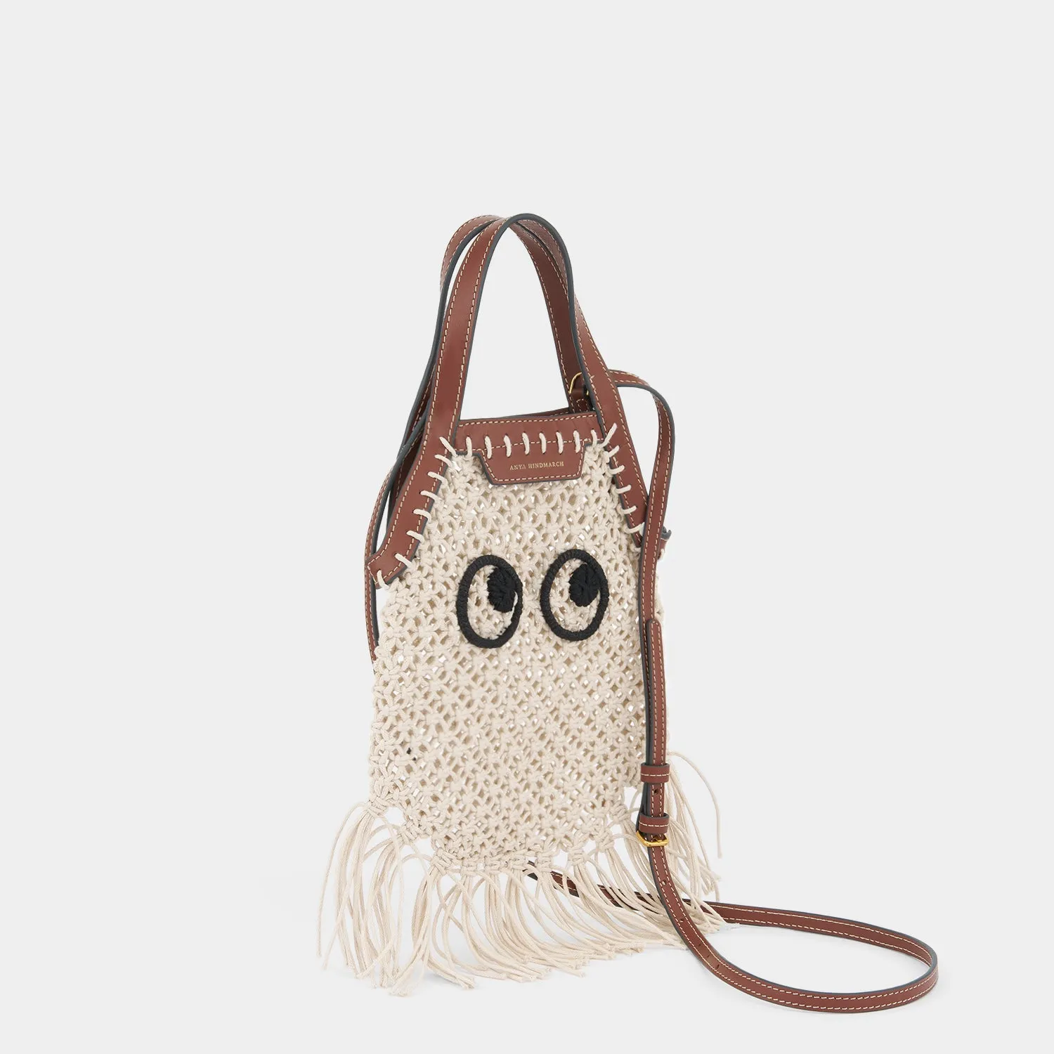 Eyes Mini Macram Fringe Tote Cross-body