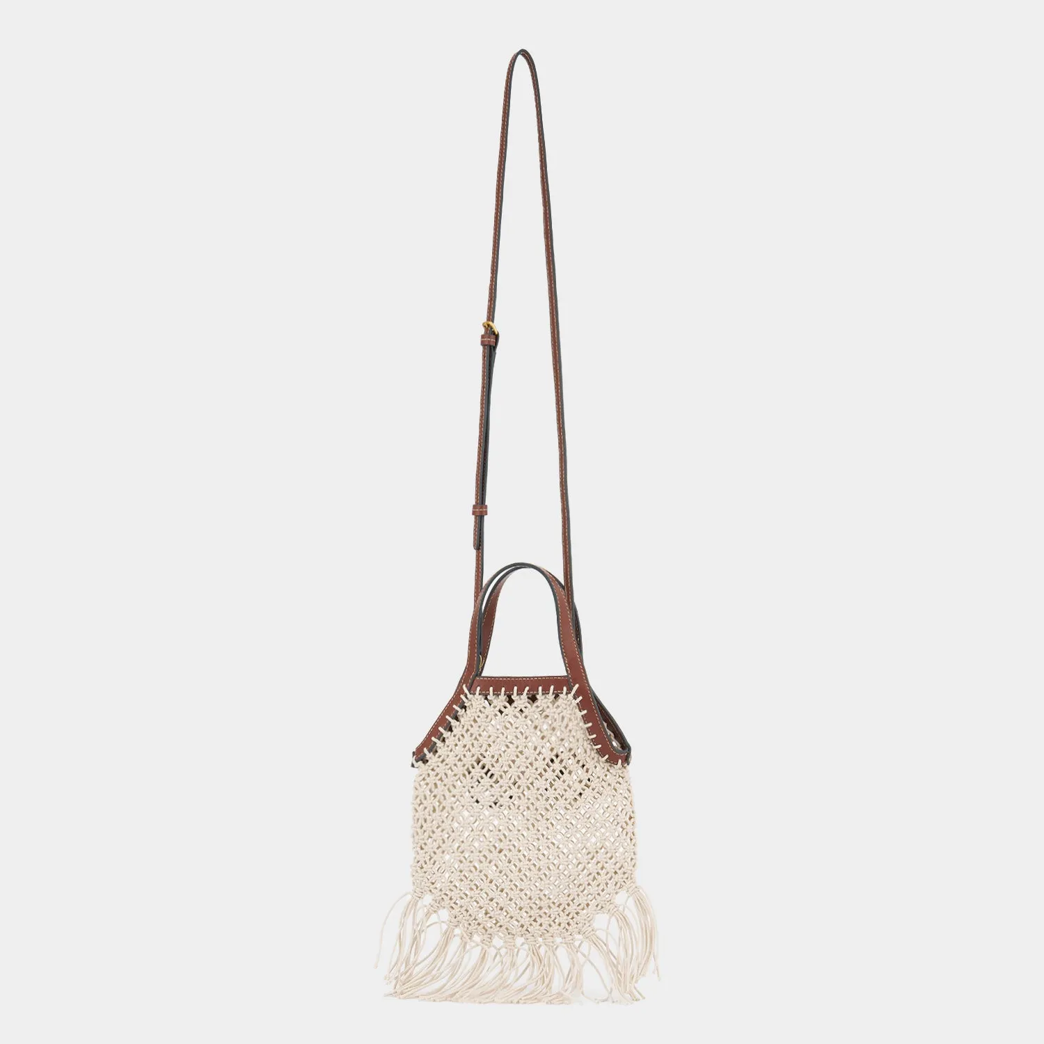 Eyes Mini Macram Fringe Tote Cross-body