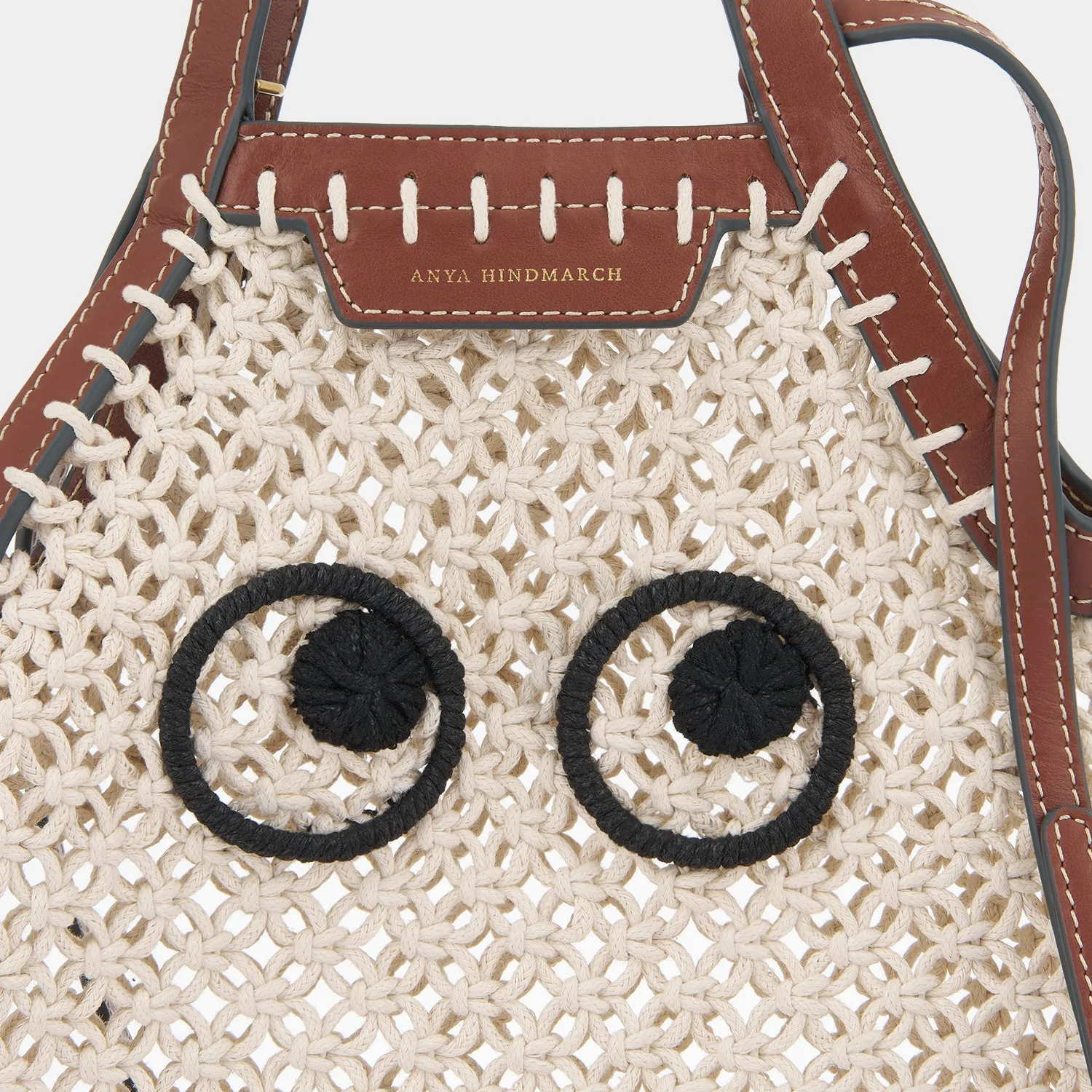 Eyes Mini Macram Fringe Tote Cross-body