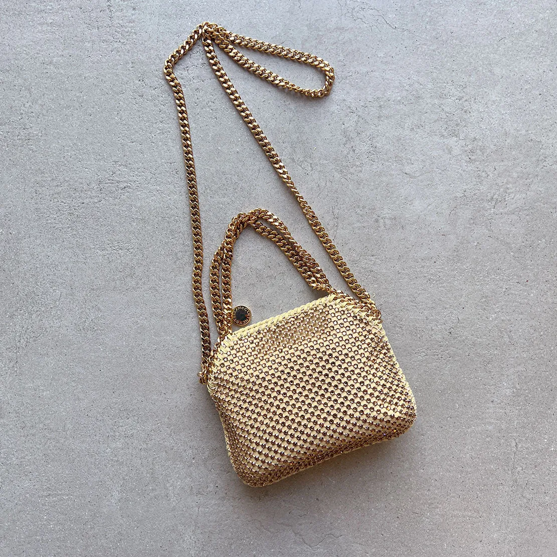 Falabella Evening Crystal Mesh, Fawn