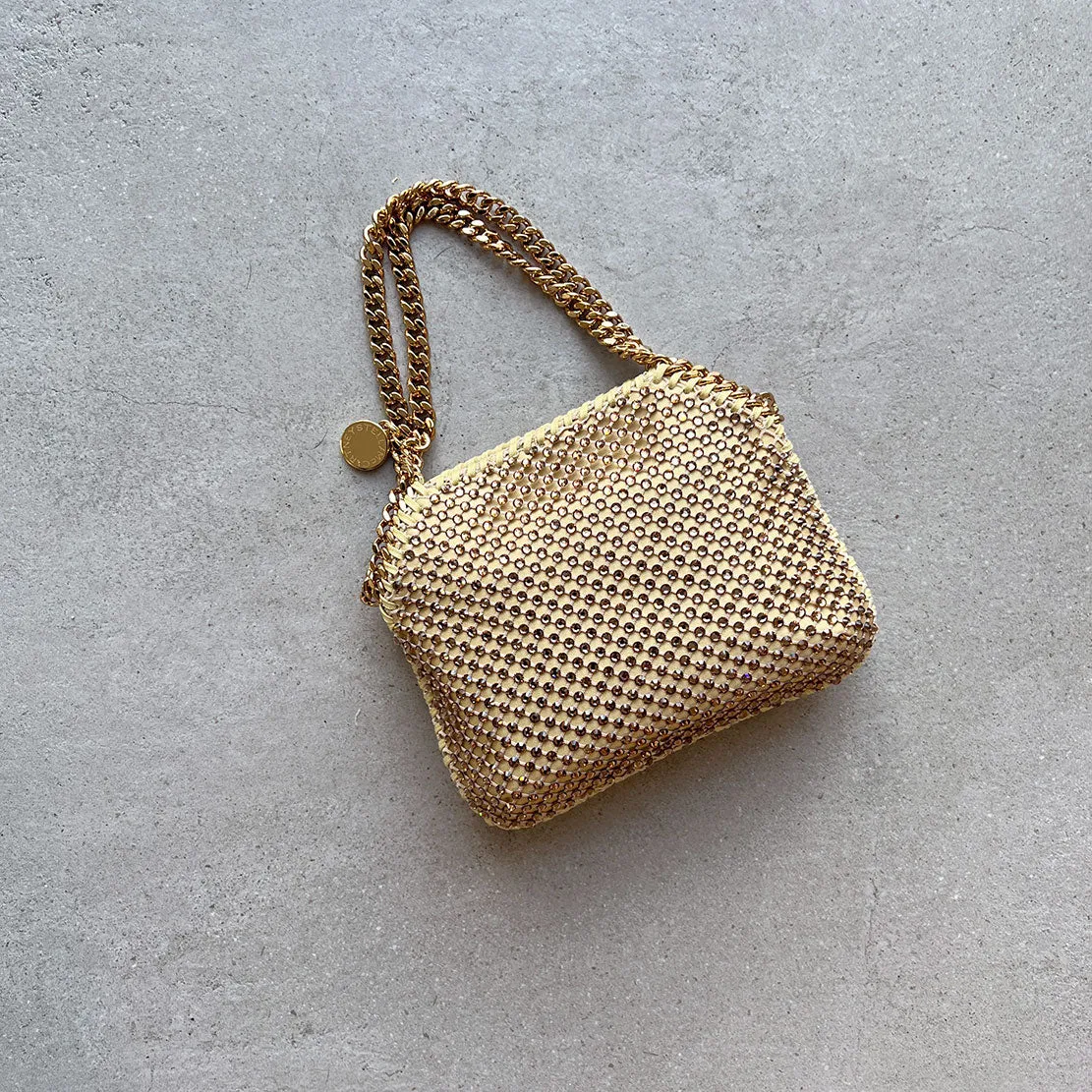 Falabella Evening Crystal Mesh, Fawn