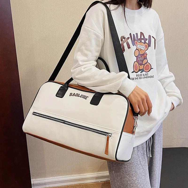 Fashion European Style Contrast Color  Duffle Bag