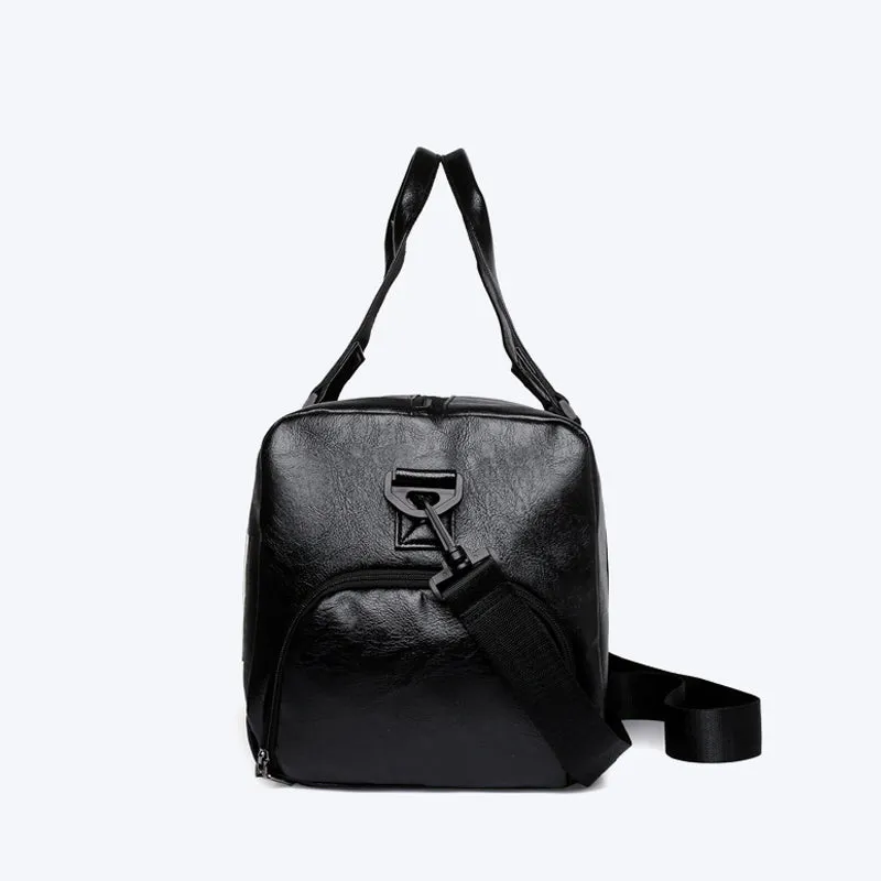 Feisha PU Leather Waterproof Fitness Travel Duffle Bag
