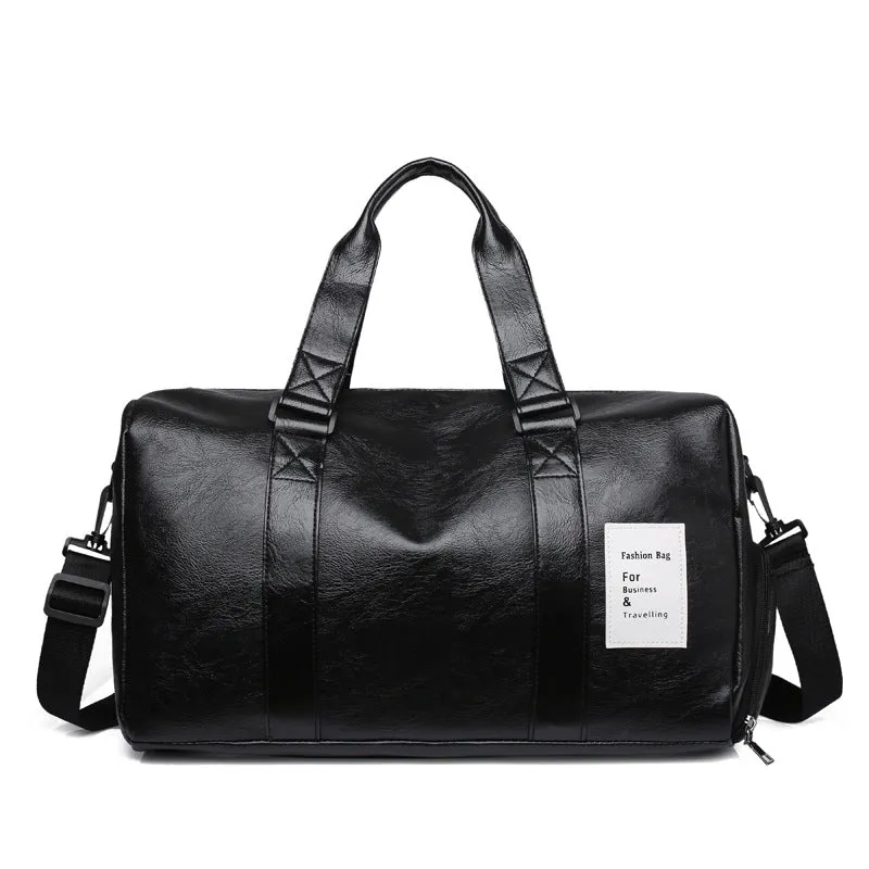 Feisha PU Leather Waterproof Fitness Travel Duffle Bag