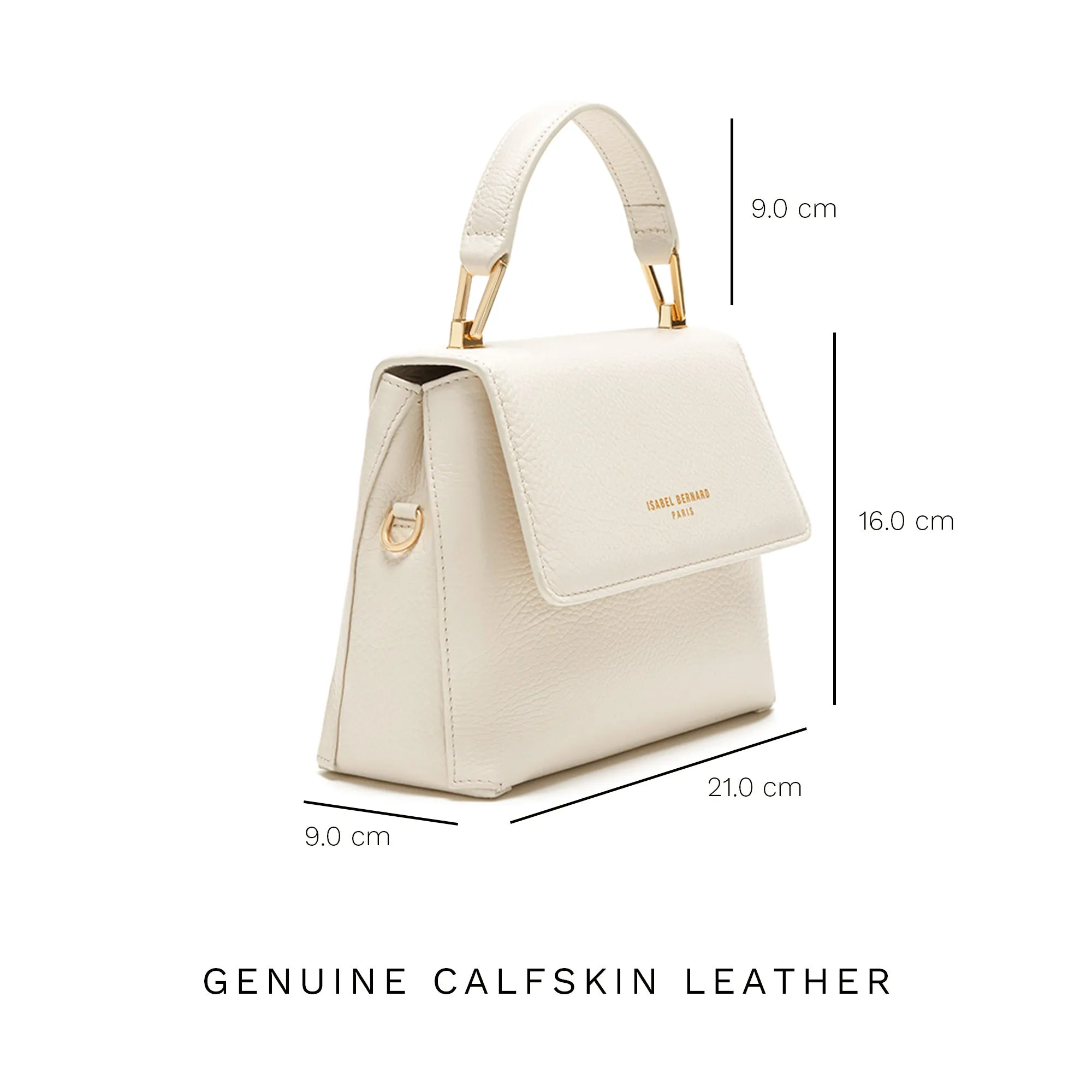 Femme Forte Heline cream calfskin leather handbag