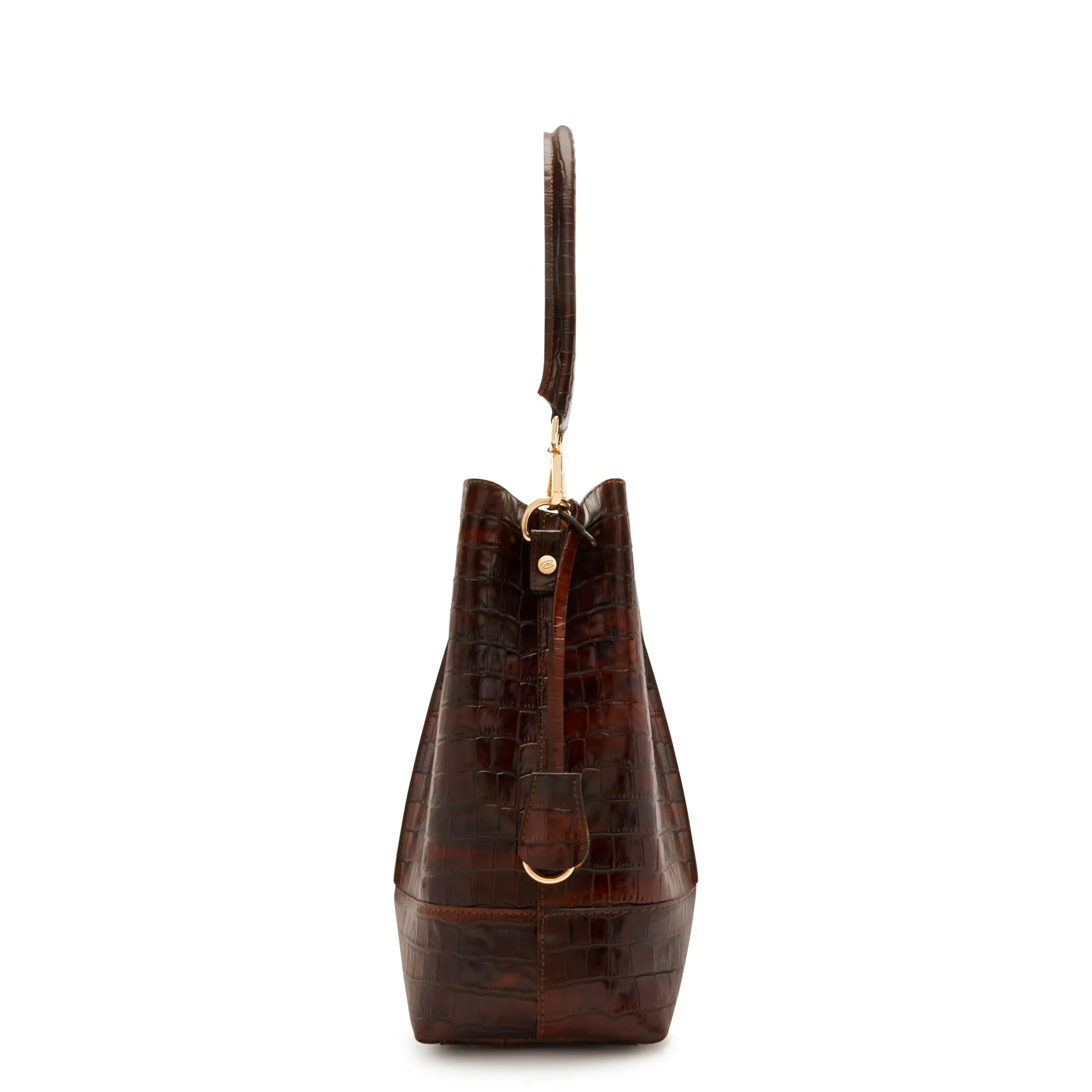 Femme Forte Macie croco brown calfskin leather handbag