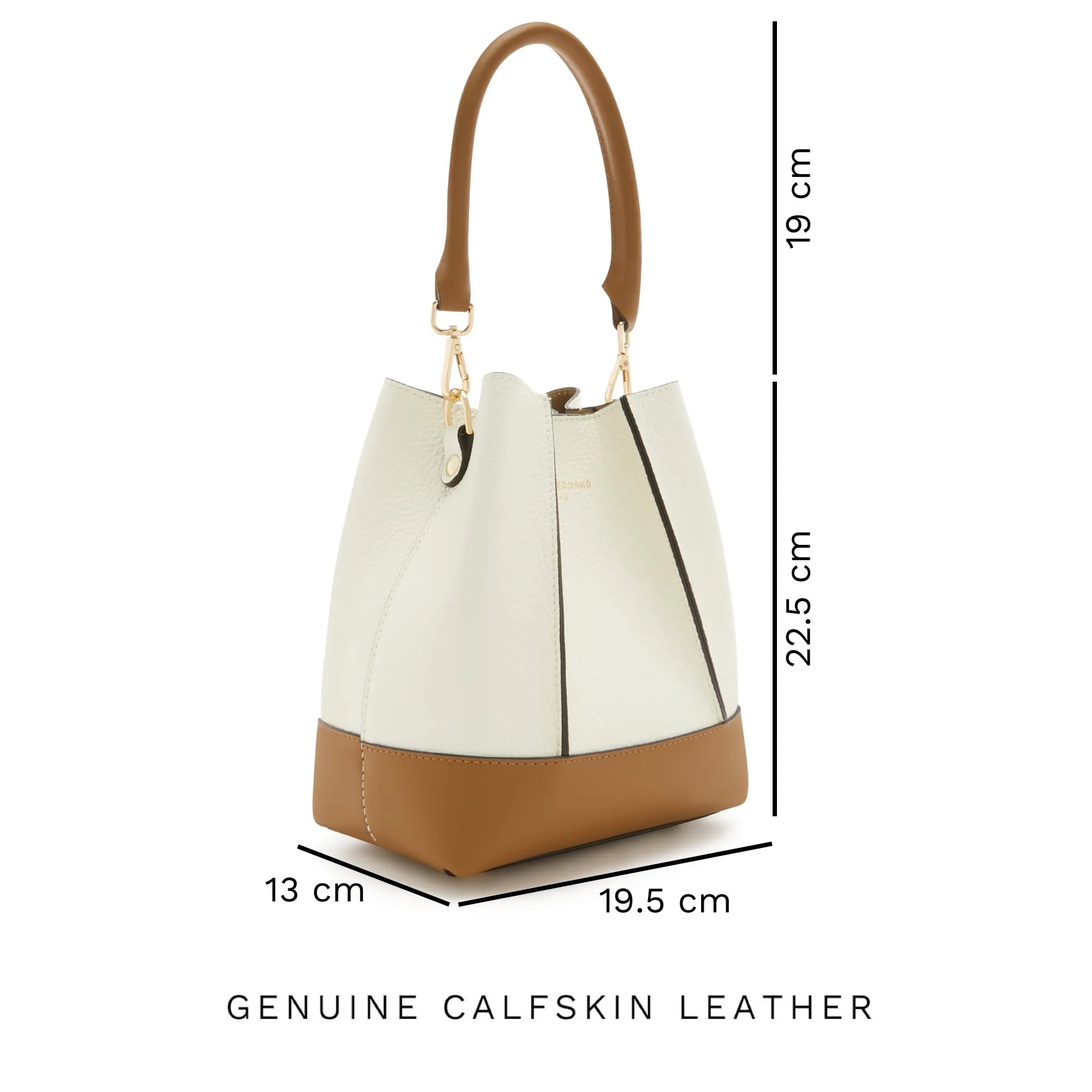 Femme Forte Minette cream calfskin leather handbag