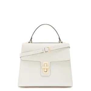 Femme Forte Simone Midi white leather handbag calfskin leather