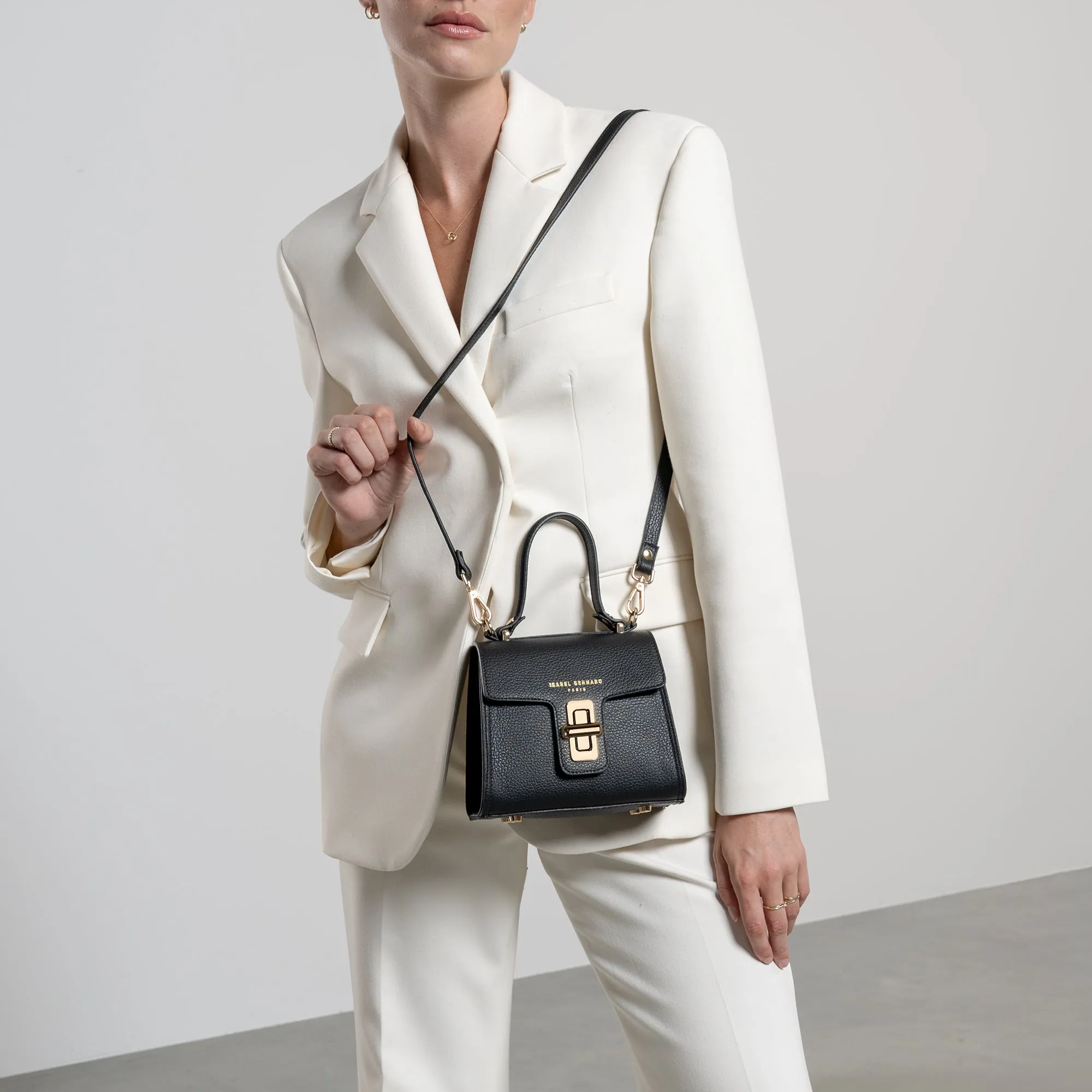Femme Forte Simone Mini black leather handbag calfskin leather
