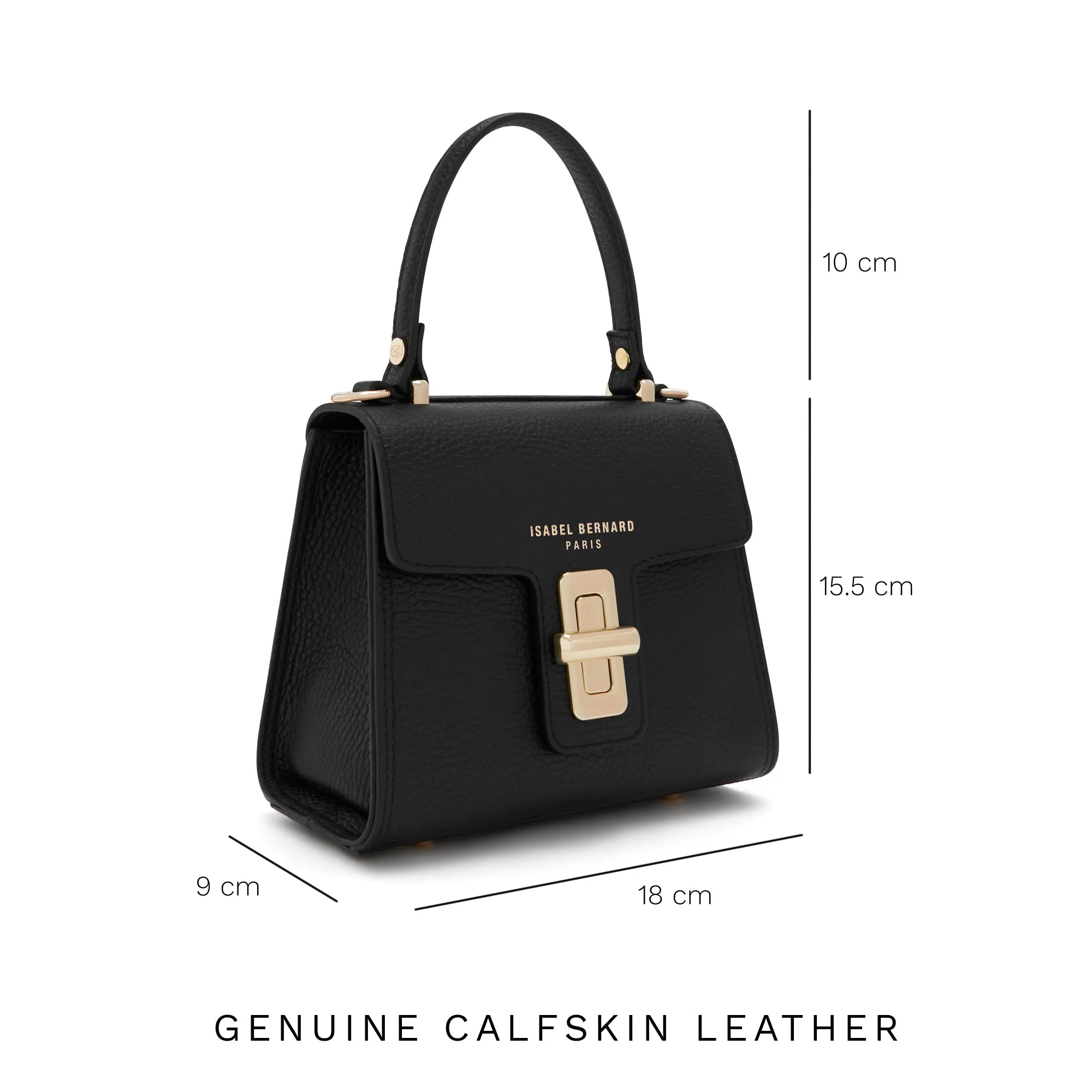 Femme Forte Simone Mini black leather handbag calfskin leather