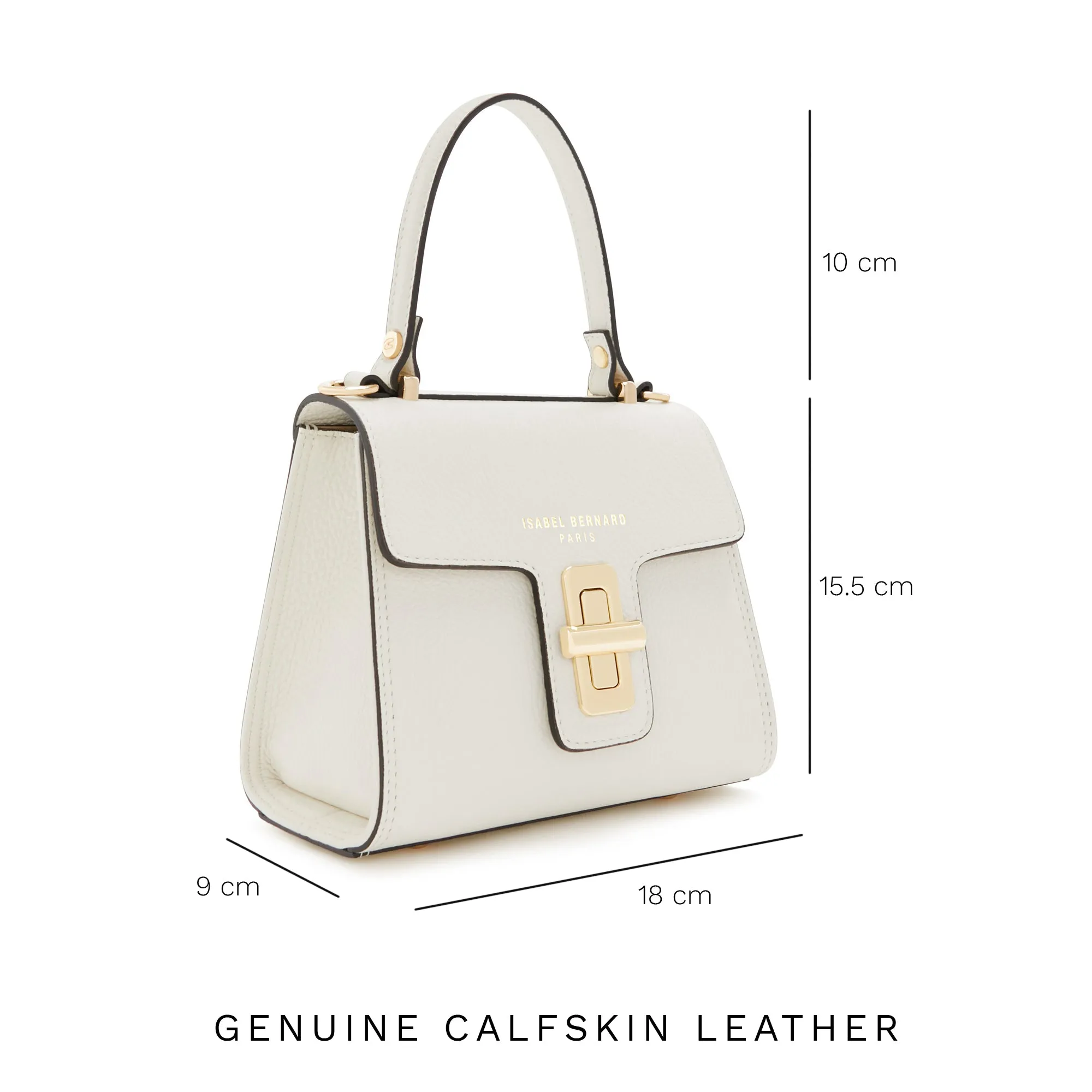 Femme Forte Simone Mini white leather handbag calfskin leather
