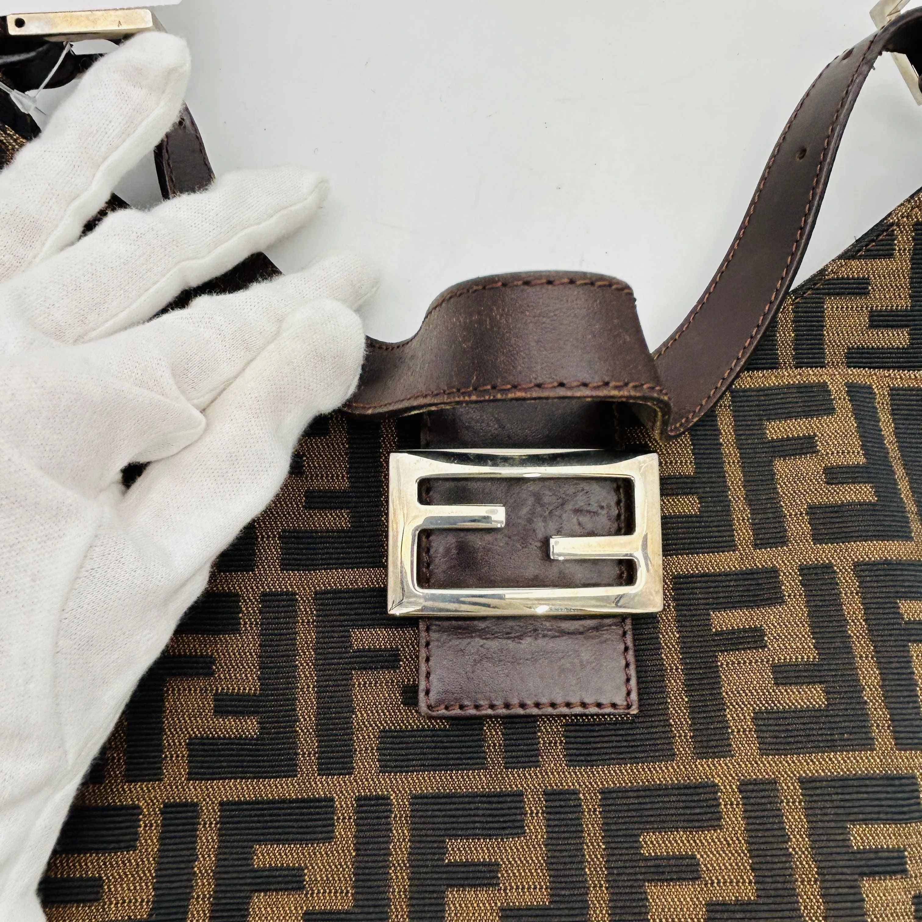 Fendi Brown Zucca Canvas Shoulder Bag B12214Q5SC