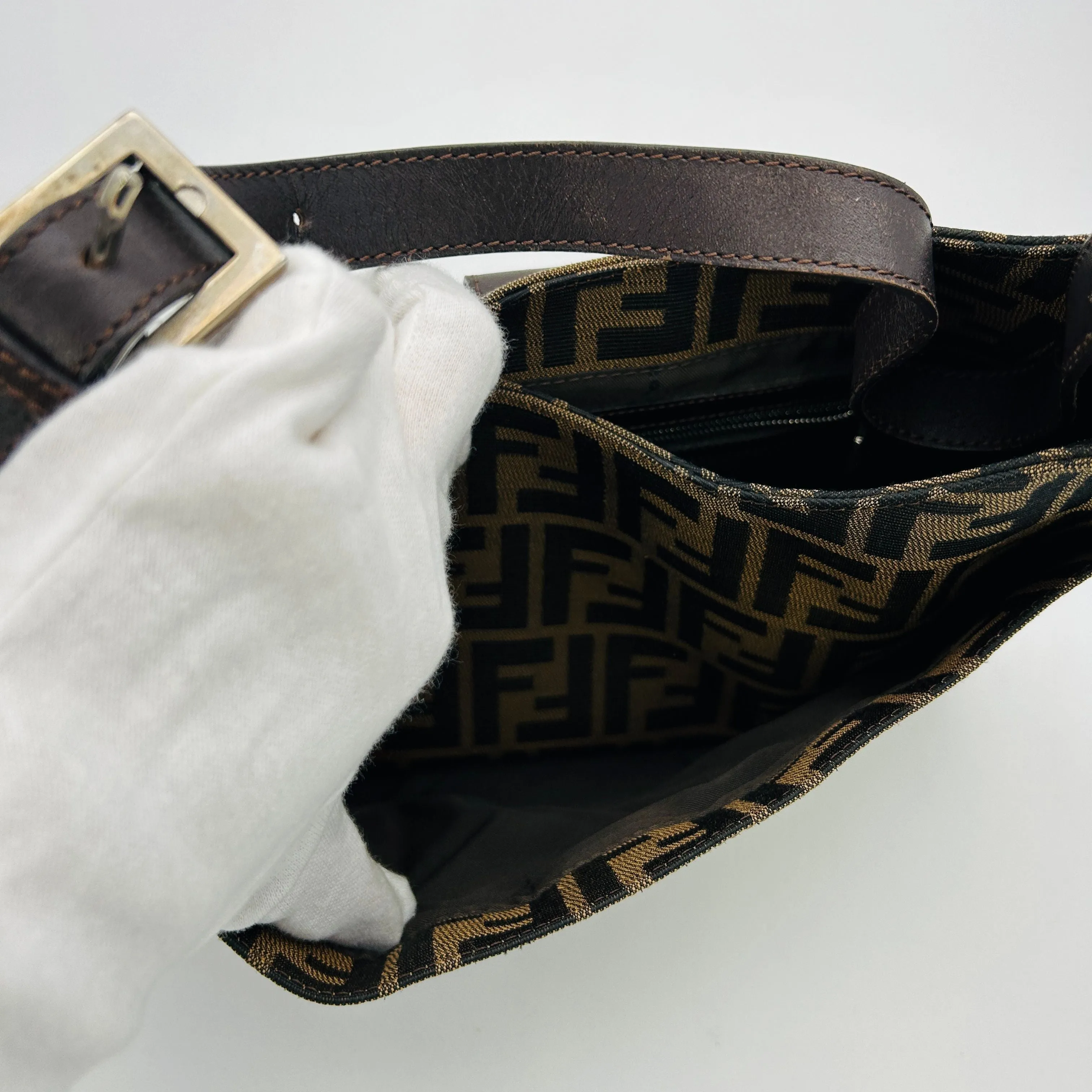 Fendi Brown Zucca Canvas Shoulder Bag B12214Q5SC