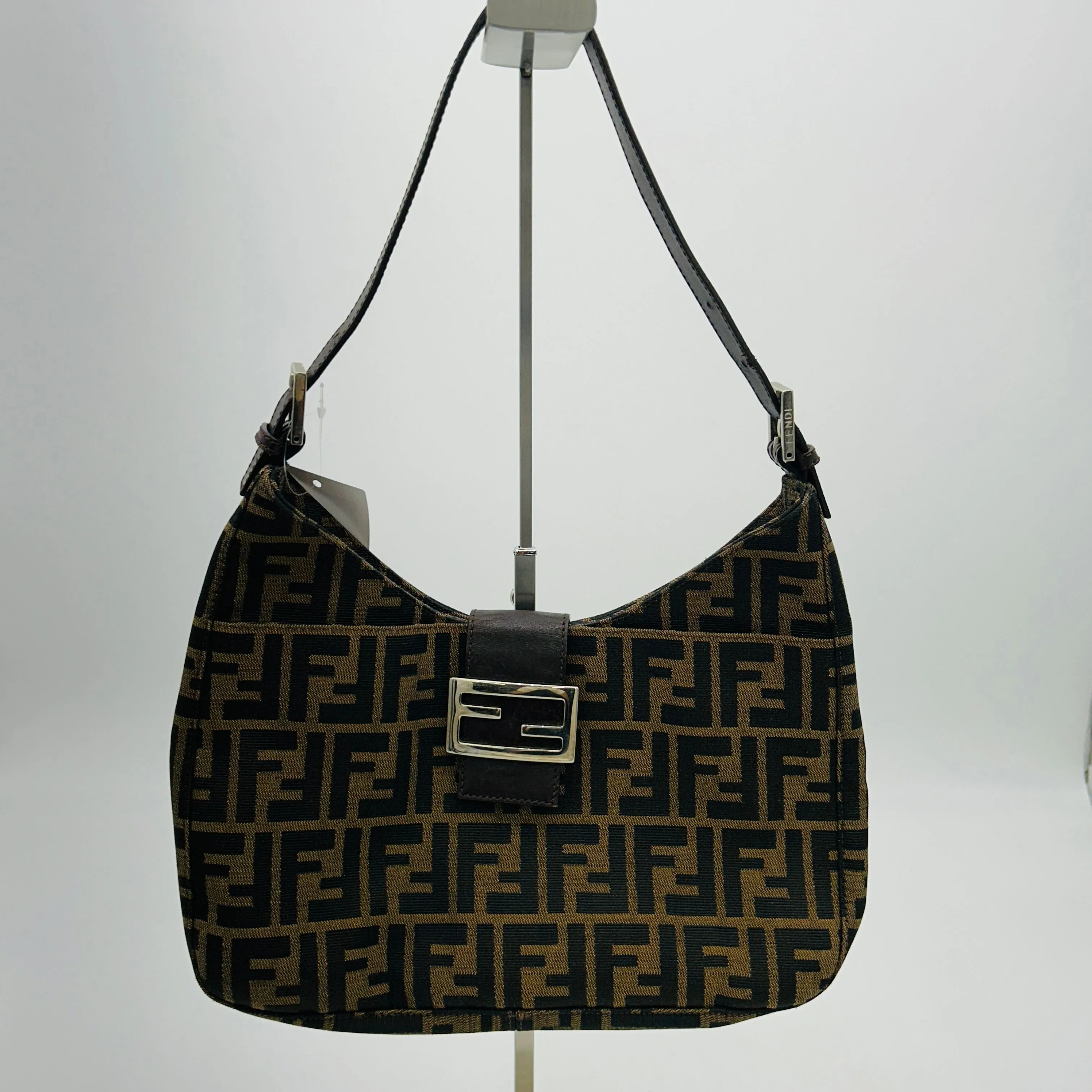 Fendi Brown Zucca Canvas Shoulder Bag B12214Q5SC