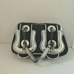 Fendi Iconic Black Canvas Shoulder Bag