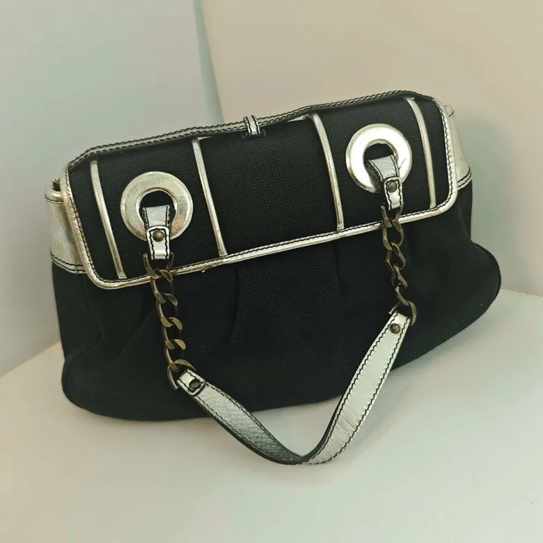 Fendi Iconic Black Canvas Shoulder Bag